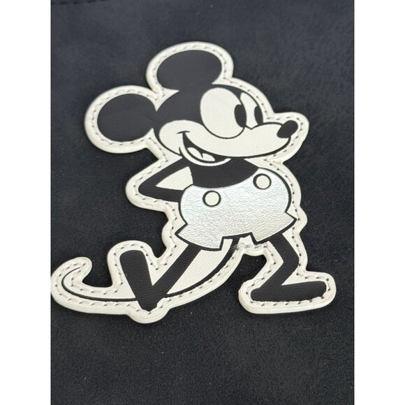 Disney Store Mickey Mouse Greyscale Tote Bag Shoulder Bag Summer Faux Suede - Picture 5 of 11